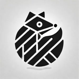A minimalistic black and white icon representing GitLab, with the iconic fox in clean geometric lines, designed to look professional and recognizable.